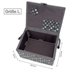 Semplix Nähkorb Polka Dots Anthrazit/grau (L/30,5 X 22,5 X 19 Cm) 7 Semplix Nähkorb Polka Dots Anthrazit/grau (L/30,5 X 22,5 X 19 Cm) -NähKunst Angebote Store 10016668 semplix naehkorb 5 shop