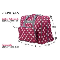 Semplix Nähmaschinentasche XL Polka Dots (beere/rosa)