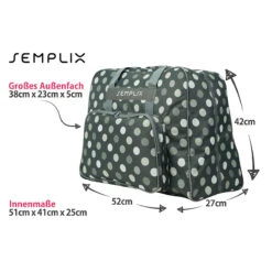 Semplix Nähmaschinentasche XL Polka Dots (anthrazit/grau)