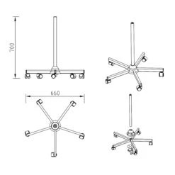 Semplix Lampenfuß-Standfuß Mit 5 Rollen (für Semplix-Lampen)