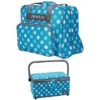 Semplix Polka Dots Nähmaschinentasche Mit Nähkorb L (petrol/türkis)