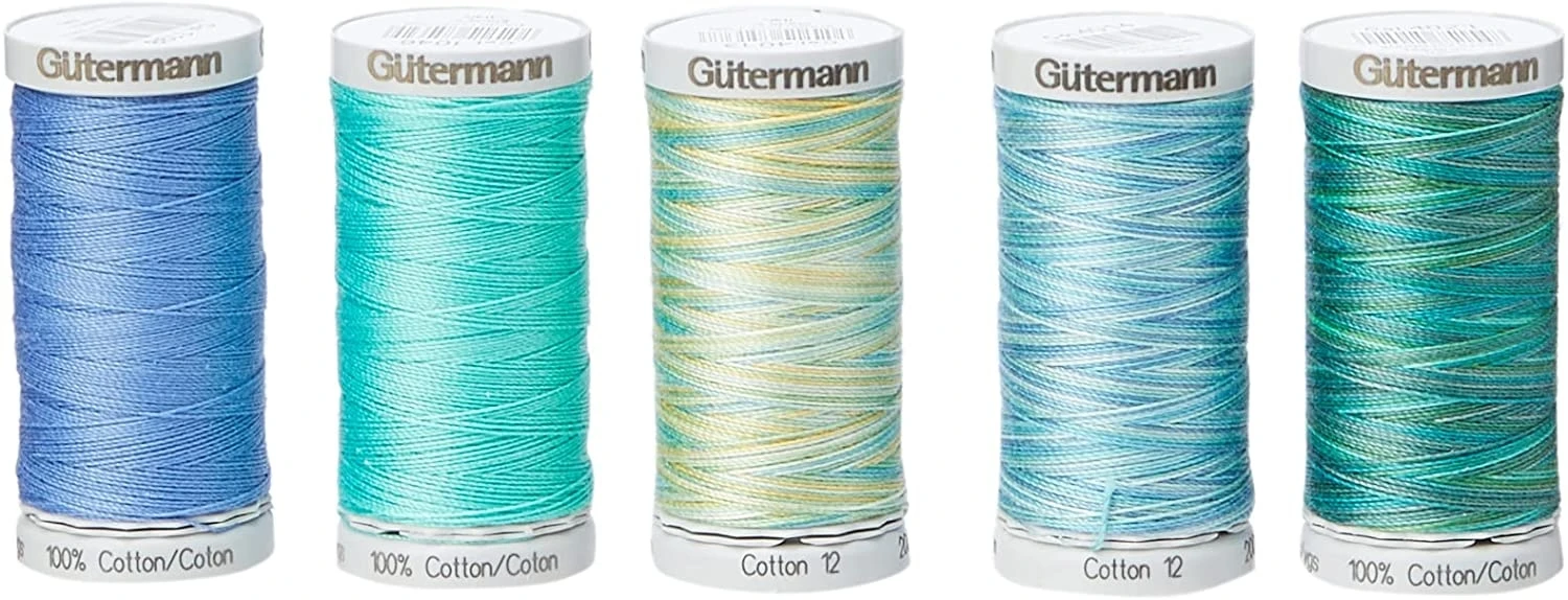 Gütermann Cotton 12 Multi Nähfaden-Set-2 (5 Farben/ 200 M/ Aqua) 1 Gütermann Cotton 12 Multi Nähfaden-Set-2 (5 Farben/ 200 M/ Aqua)
