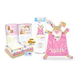 Kullaloo Materialset Schnuffeltuch Hase Kulio (beige/ Rosa/ Gepunktet)