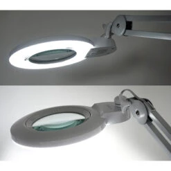 Semplix LED Lupen-Tischlampe Weiß (60 PCS LED/ 3D Linse/ Dimmbar/ Tischklemme) -NähKunst Angebote Store 10022465 semplix lupen led 04 shop