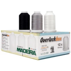 Madeira Aerolock + Aeroflock Overlockbox (12 Konen/1000 M/ Weiß/ Hellgrau/ Schwarz) -NähKunst Angebote Store 10022712 overlock box 04 shop