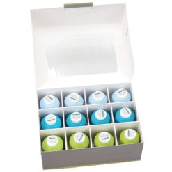 Madeira Aerolock + Aeroflock Overlockbox (12 Konen/1000 M/ Grün/ Türkis/ Hellblau)