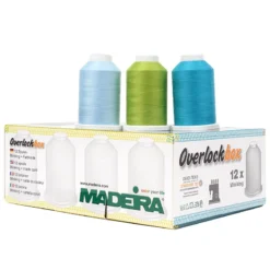 Madeira Aerolock + Aeroflock Overlockbox (12 Konen/1000 M/ Grün/ Türkis/ Hellblau) -NähKunst Angebote Store 10022713 overlock box 04 shop