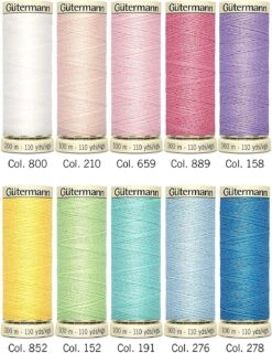 Gütermann Allesnäher Pastell Nähfaden-Set-2 (10 Farben/ 100 M)