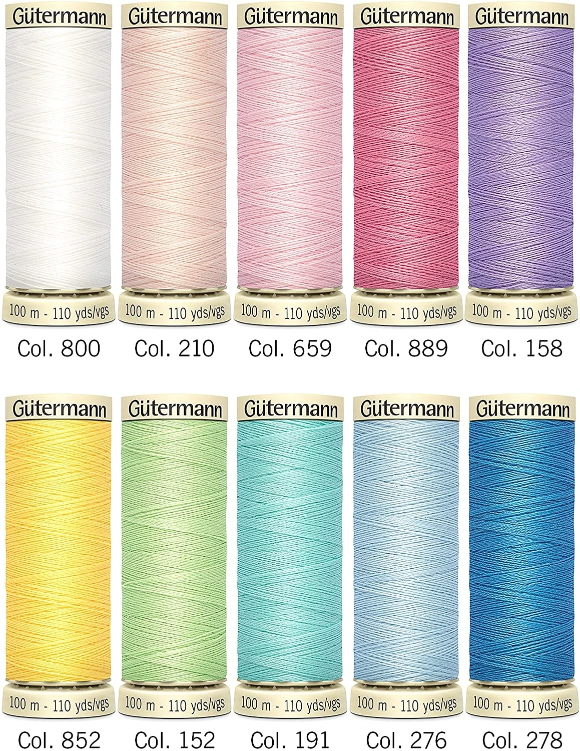 Gütermann Allesnäher Pastell Nähfaden-Set-2 (10 Farben/ 100 M) 1 Gütermann Allesnäher Pastell Nähfaden-Set-2 (10 Farben/ 100 M)