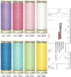 Gütermann Allesnäher Nähfaden-Set (8 Farben/ 100 M + Saummaß)