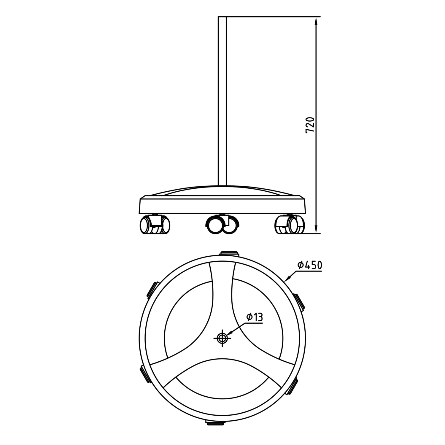 Semplix Lampenfuß-Standfuß Mit 6 Rollen (weiß/ Rund/ Massiv/ Schwer) 3 Semplix Lampenfuß-Standfuß Mit 6 Rollen (weiß/ Rund/ Massiv/ Schwer) – Bild 3