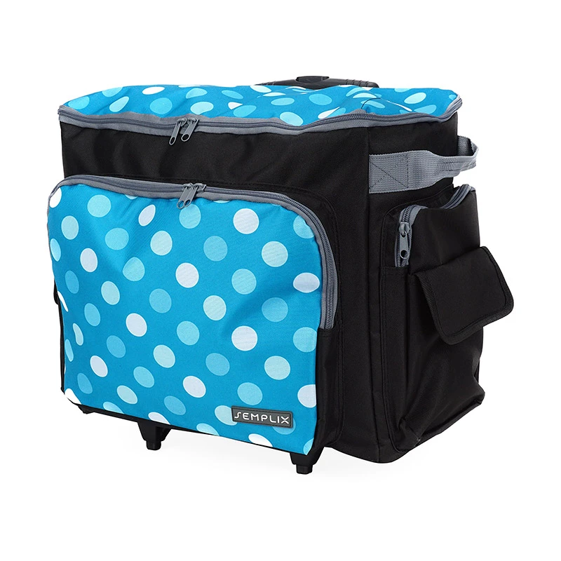 Semplix Nähmaschinentrolley Polka Dots Petrol/türkis 4 Semplix Nähmaschinentrolley Polka Dots Petrol/türkis – Bild 4