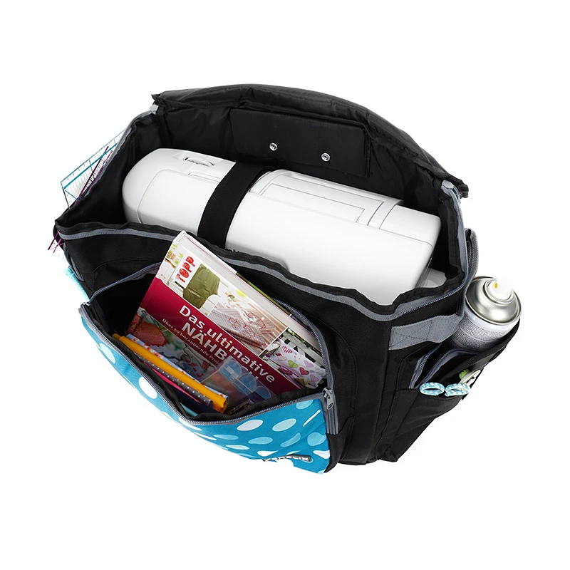 Semplix Nähmaschinentrolley Polka Dots Petrol/türkis 5 Semplix Nähmaschinentrolley Polka Dots Petrol/türkis – Bild 5