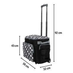 Semplix Nähmaschinentrolley Polka Dots Anthrazit/grau