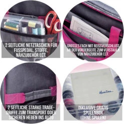 Hemline Nähmaschinen-Trolley M (anthrazit/ Magenta) 13 Hemline Nähmaschinen-Trolley M (anthrazit/ Magenta) -NähKunst Angebote Store 10024304 08 shop