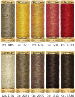 Gütermann Baumwolle Nähfaden-Set-4 (10 Farben/ 100 M)