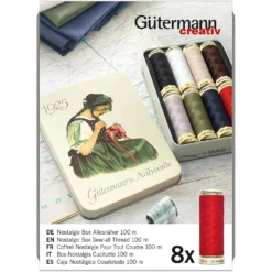 Gütermann Nostalgie-Box Allesnäher-1 (8 Farben/ 100 M) -NähKunst Angebote Store 10024571 nostalgiebox 8 5
