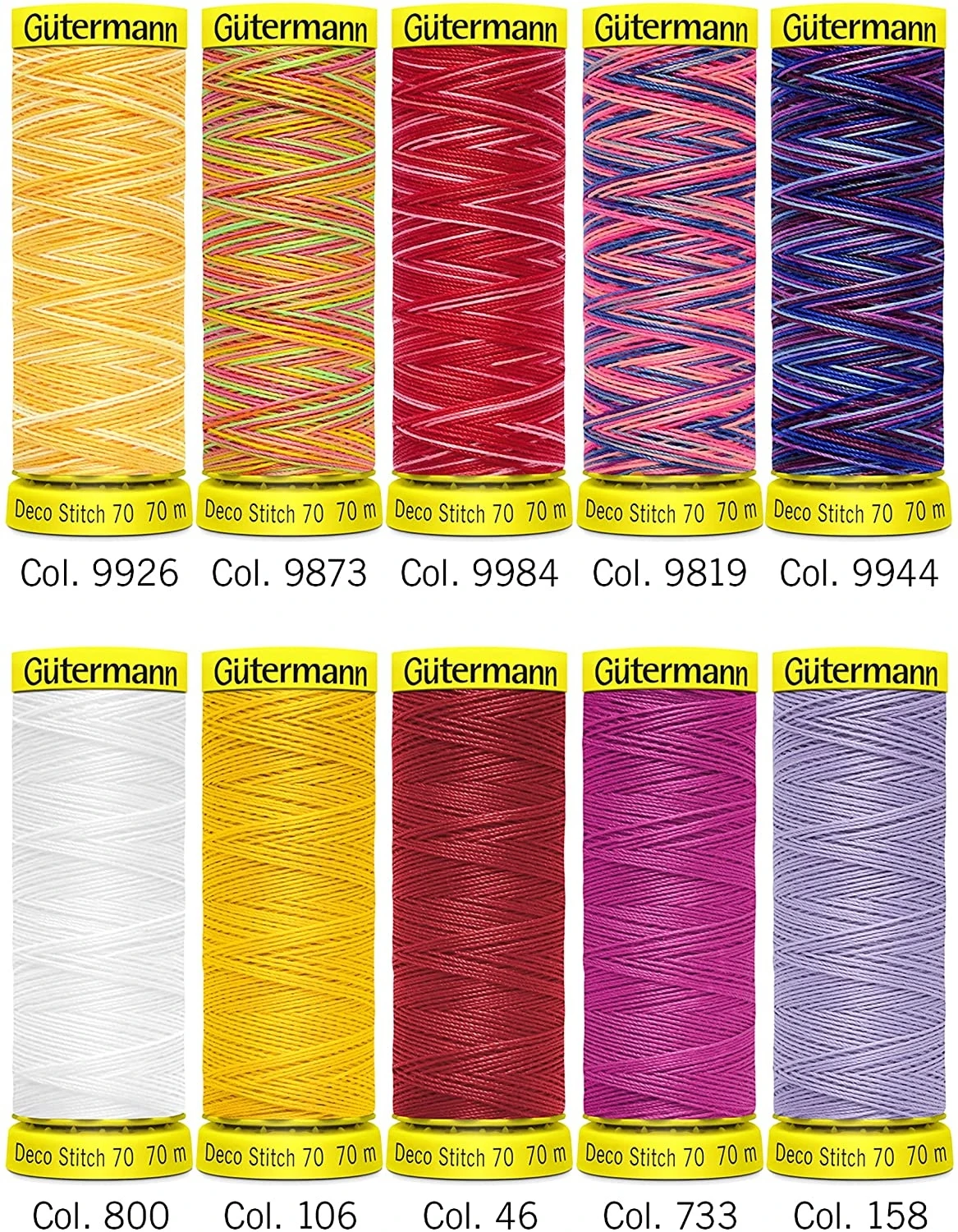 Gütermann Deco Stitch Nähfaden-Set-1 (10 Farben/ 70 M) 1 Gütermann Deco Stitch Nähfaden-Set-1 (10 Farben/ 70 M)