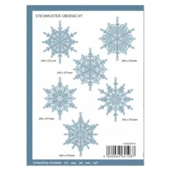 Windesign Stickmuster CD Schneeflocken II Lace-/Spitzentechnik (6 Stickmuster)