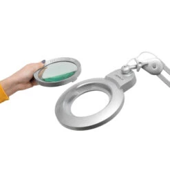 Semplix LED Lupen-Tischlampe Silber (60 PCS LED/ 3D Linse/ Dimmbar/ Tischklemme) -NähKunst Angebote Store 10025077 05