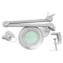 Semplix LED Lupen-Tischlampe Silber (60 PCS LED/ 3D Linse/ Dimmbar/ Tischklemme) -NähKunst Angebote Store 10025077 08