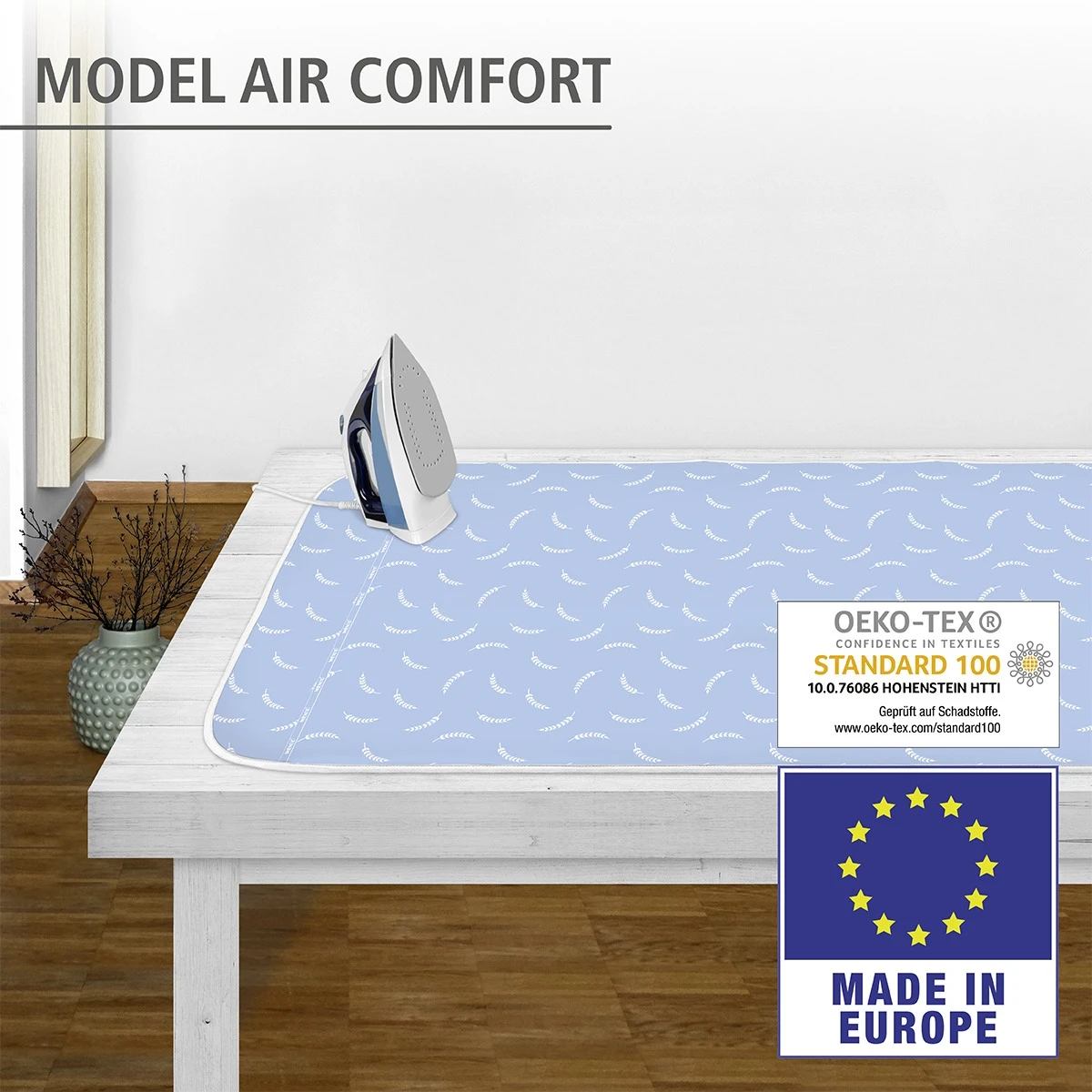 Wenko Bügeldecke AIR Comfort (130 X 65 Cm/ Blau/ Weiß) 1 Wenko Bügeldecke AIR Comfort (130 X 65 Cm/ Blau/ Weiß)