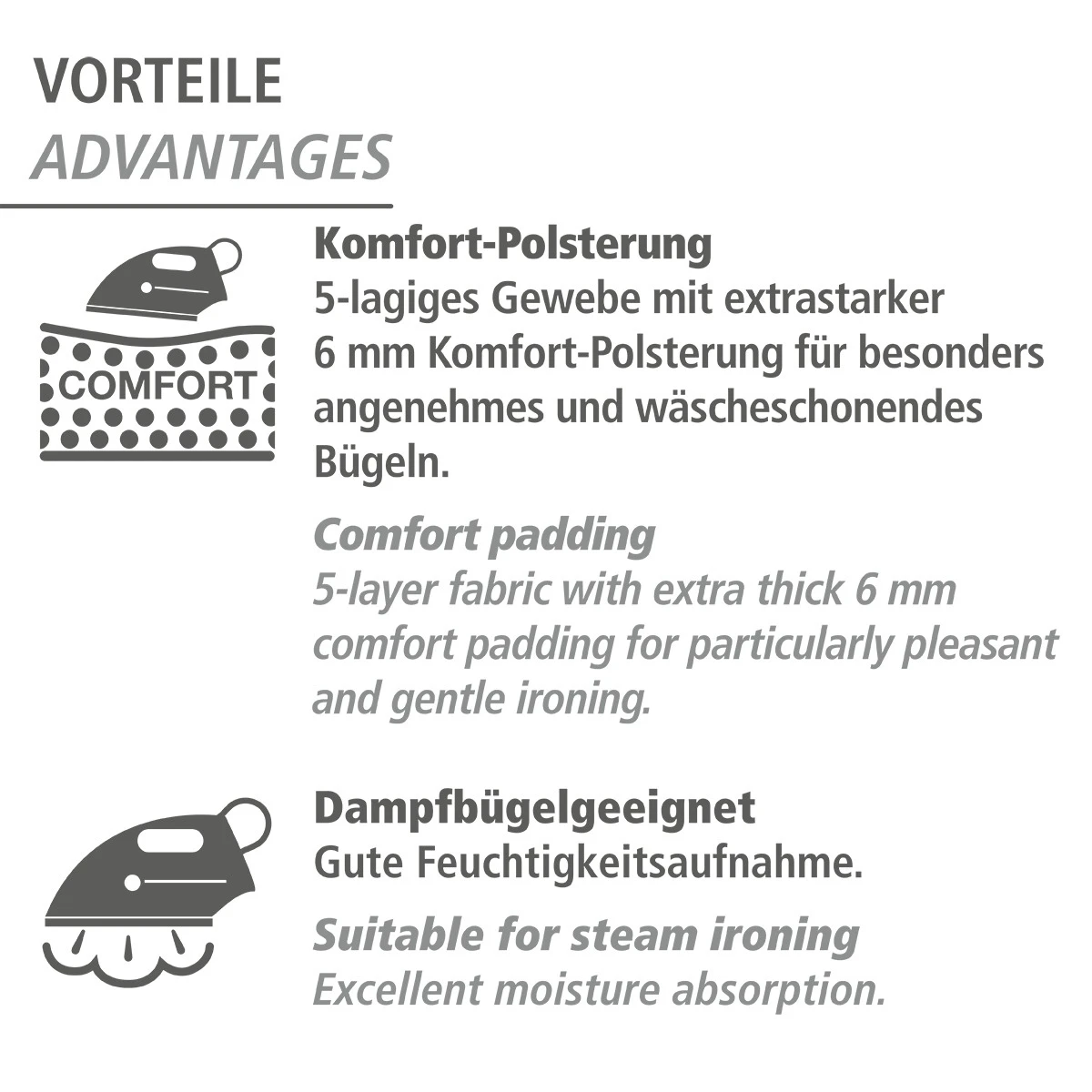 Wenko Bügeldecke AIR Comfort (130 X 65 Cm/ Blau/ Weiß) 4 Wenko Bügeldecke AIR Comfort (130 X 65 Cm/ Blau/ Weiß) – Bild 4