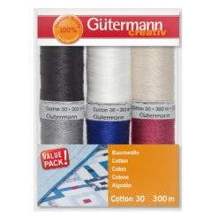Gütermann Nähfaden-Set 734022-1 Cotton 30 (6 Spulen/ 300 M)