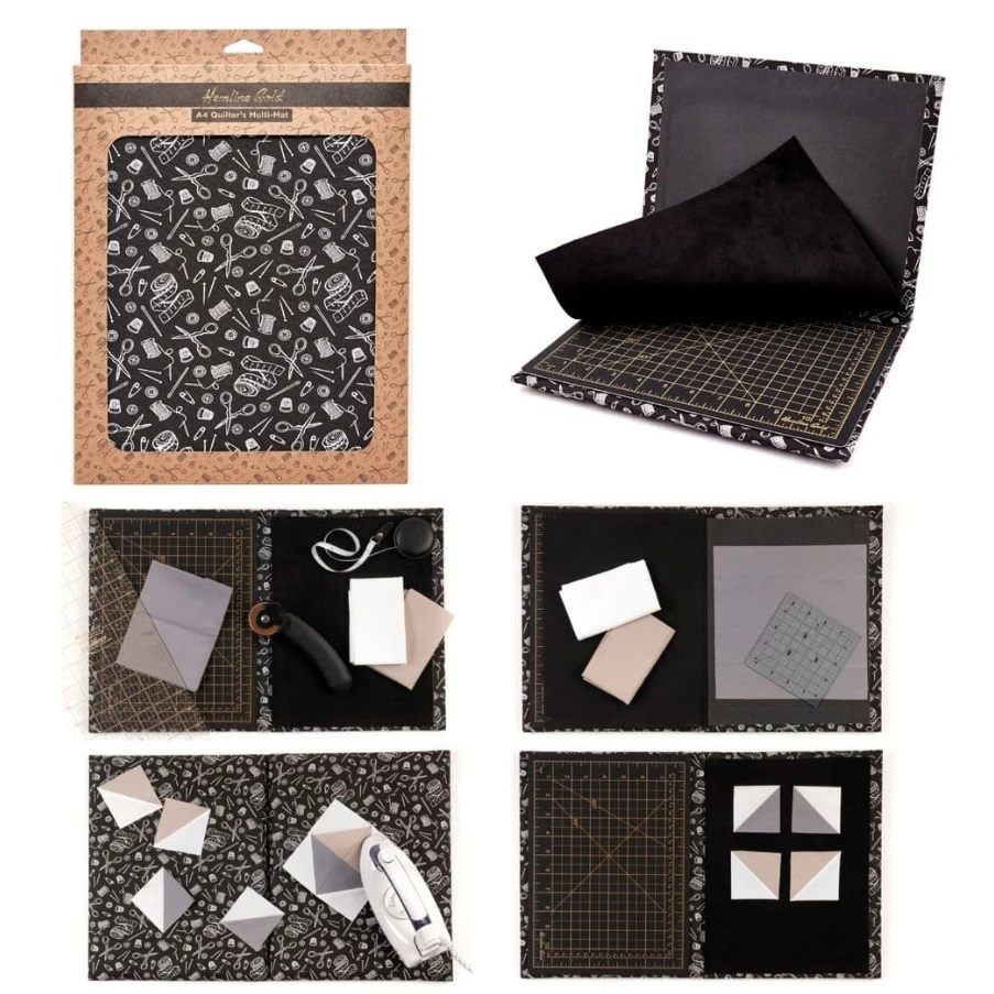Hemline Gold Quilters Multifunktionsmappe (30 X 24 X 2,5 Cm/ Schwarz/ Weiß) 2 Hemline Gold Quilters Multifunktionsmappe (30 X 24 X 2,5 Cm/ Schwarz/ Weiß) – Bild 2