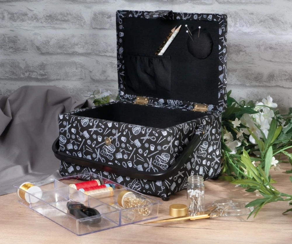 Hemline Gold Nähkorb (19 X 26 X 14,5 Cm/ Schwarz/ Weiß) 2 Hemline Gold Nähkorb (19 X 26 X 14,5 Cm/ Schwarz/ Weiß) – Bild 2