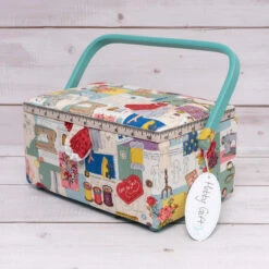 Groves Nähkasten M "Retro-Design" (16,3 X 24,7 X 14 Cm)