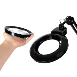 Semplix LED Lupen-Tischlampe Schwarz (60 PCS LED/ 3D Linse/ Dimmbar/ Tischklemme) -NähKunst Angebote Store 10027037 04