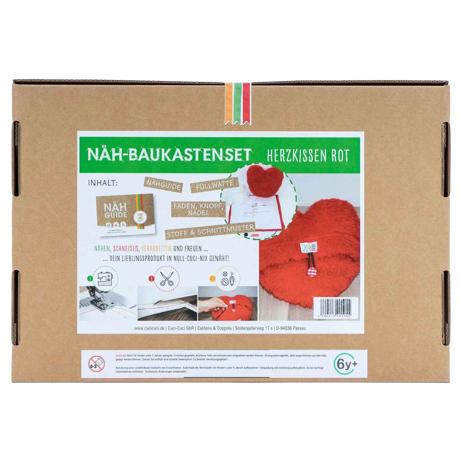 Cuci-Cuci Näh-Baukastenset Herzkissen (rot) 3 Cuci-Cuci Näh-Baukastenset Herzkissen (rot) – Bild 3
