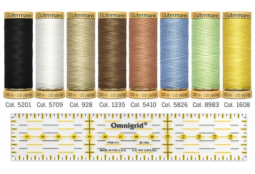 Gütermann Baumwolle C Ne 50 Nähfaden-Set + Prym Lineal 3 X 15 Cm (8 Farben/ 100 M) 2 Gütermann Baumwolle C Ne 50 Nähfaden-Set + Prym Lineal 3 X 15 Cm (8 Farben/ 100 M) – Bild 2