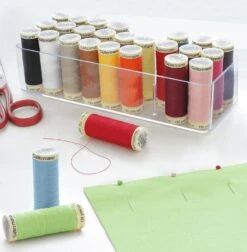 Gütermann Allesnäher Nähfaden-Acrylbox (27 Farben/ 100 M) -NähKunst Angebote Store 10027131 naehfadenbox set 27er 5