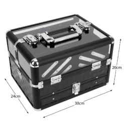 Multi-Box/ Nähkoffer/ Schmuckkasten/ Schminkkoffer (schwarz/ Silber) -NähKunst Angebote Store 10027361 011