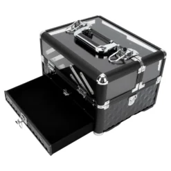 Multi-Box/ Nähkoffer/ Schmuckkasten/ Schminkkoffer (schwarz/ Silber)