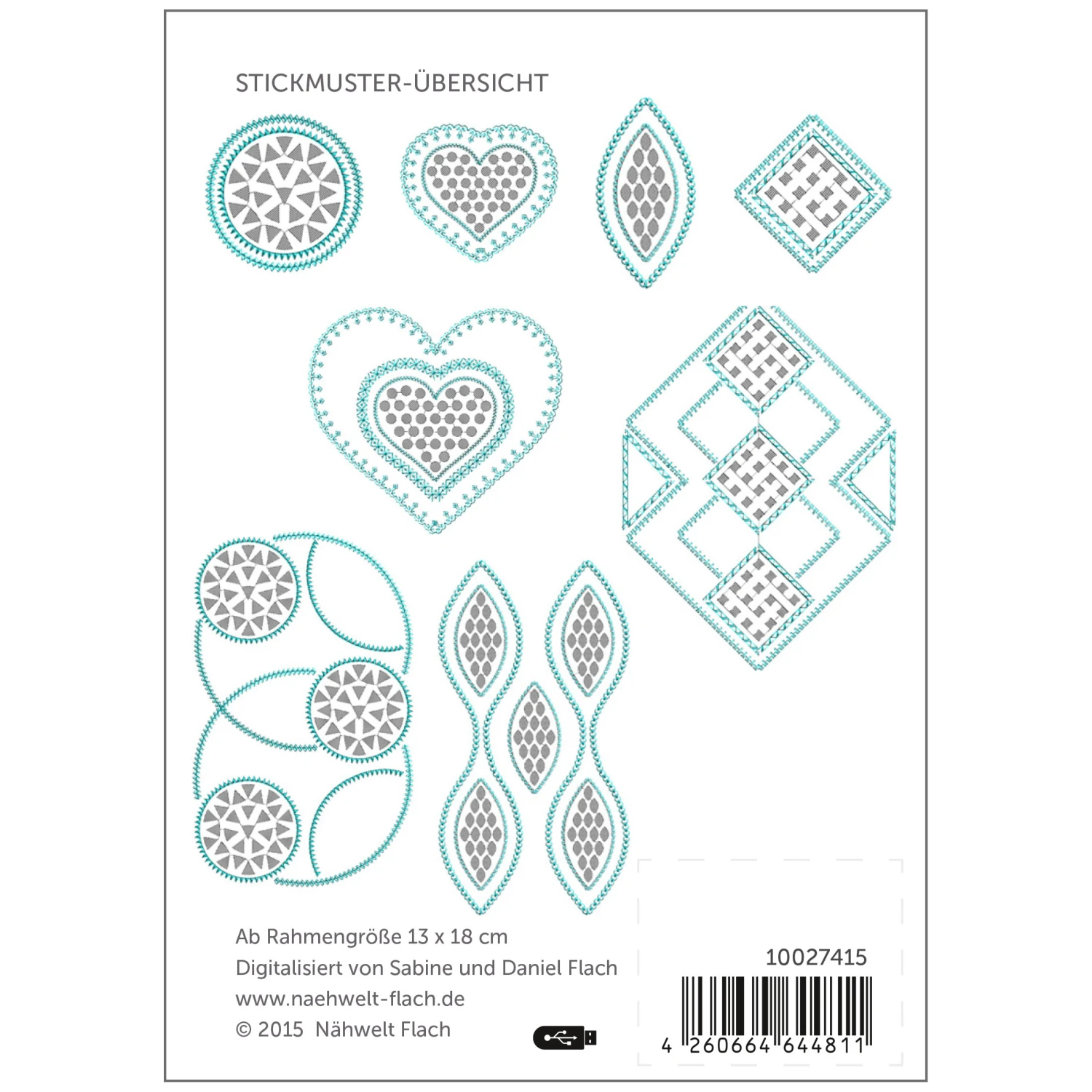 Nähwelt Flach Stickmuster USB "Cutwork Motive II" 1 Nähwelt Flach Stickmuster USB "Cutwork Motive II"