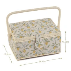 Groves Nähkasten M Design "Zitrone" (178 X 245 X 145 Mm) -NähKunst Angebote Store 10028011 naehkorb zitronen 1