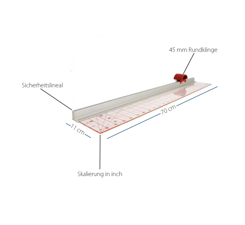 Ruler-Cutter Schneidlineal Skalierung In Inch 4,5" X 27,5" 1 Ruler-Cutter Schneidlineal Skalierung In Inch 4,5" X 27,5"