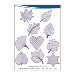 Nähwelt Flach Nadelfilzmotive CD Multiformat- Herbstblätter (10 Freistehende Filzmotive)