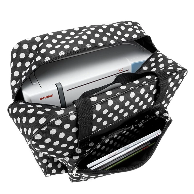 Nähmaschinentasche (taupe/grau/weiß Gepunktet) 1 Nähmaschinentasche (taupe/grau/weiß Gepunktet)