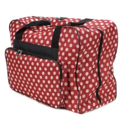 Over-Coverlocktasche XL (rot/creme Gepunktet)