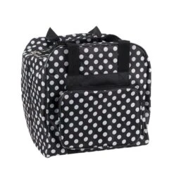 Over-Coverlocktasche (schwarz/weiß Gepunktet)