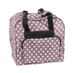 Over-Coverlocktasche (mauve/weiß Gepunktet)