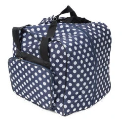 Over-Coverlocktasche (blau/weiß Gepunktet)