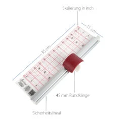 Ruler-Cutter Schneidlineal 34 Cm Skalierung In Inch 4,5" X 13,5" -NähKunst Angebote Store 16566 ruler cutter 1