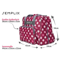 Semplix Nähmaschinentasche Polka Dots (beere/rosa)