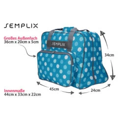 Semplix Nähmaschinentasche Polka Dots (petrol/türkis)