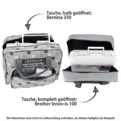 Semplix Nähmaschinentasche Polka Dots (stein/grau) -NähKunst Angebote Store 16675 6 shop2